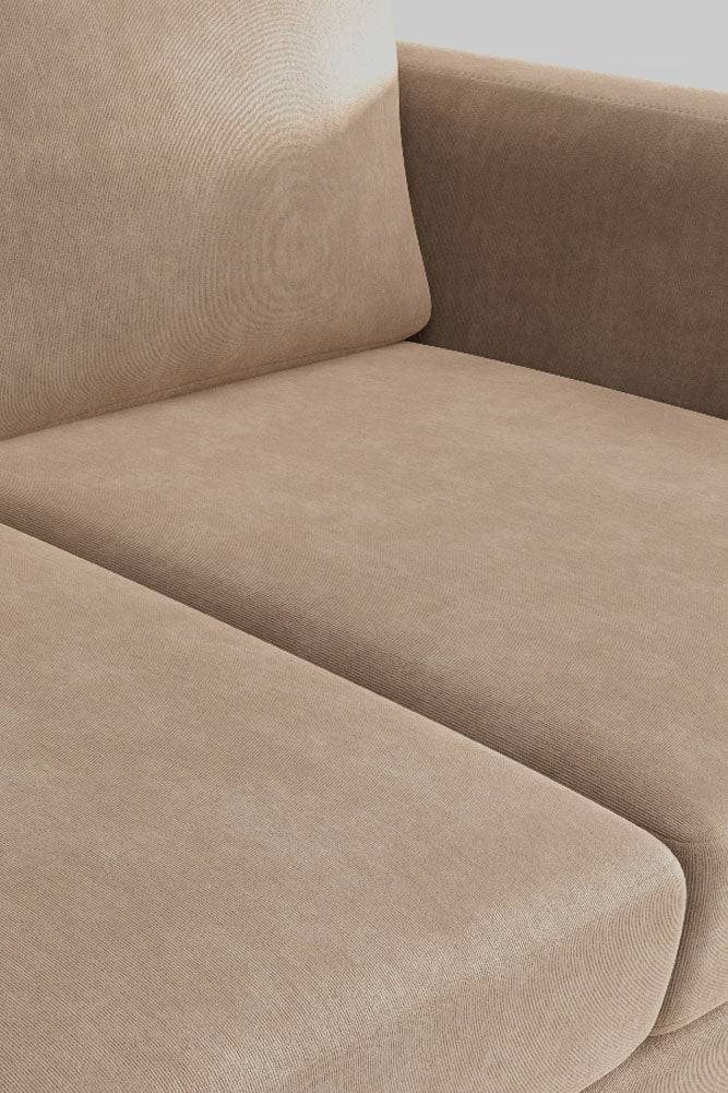 The Grace Medium Sofa In Luxe Needlecord Velvet Natural Whisper