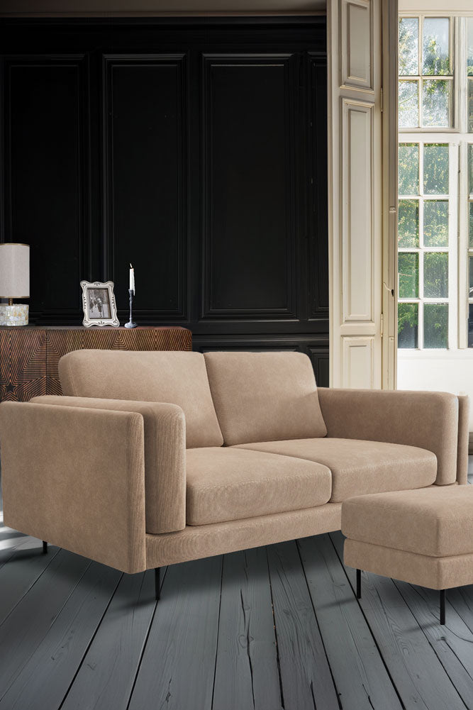 The Grace Medium Sofa In Luxe Needlecord Velvet Natural Whisper