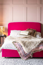 The Jagger Bed in Luxe Needlecord Velvet Harry's Pink - Available in Two Sizes