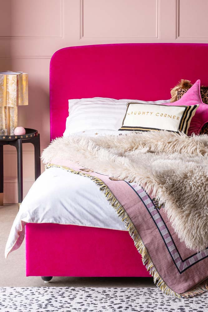 The Jagger Bed in Luxe Needlecord Velvet Harry's Pink - Available in Two Sizes