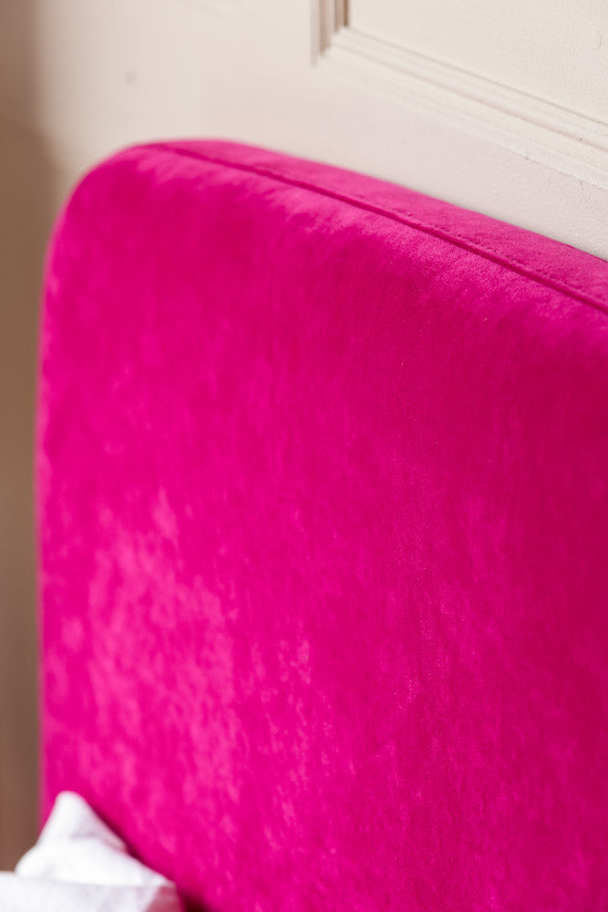 The Jagger Bed in Luxe Needlecord Velvet Harry's Pink - Available in Two Sizes