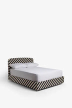 The Jagger Bed in Studio Stripe Velvet Sand & Black - Available in 2 Sizes