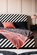 The Jagger Bed in Studio Stripe Velvet Sand & Black - Available in 2 Sizes