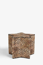 The Leopard Print Velvet Star Footstool