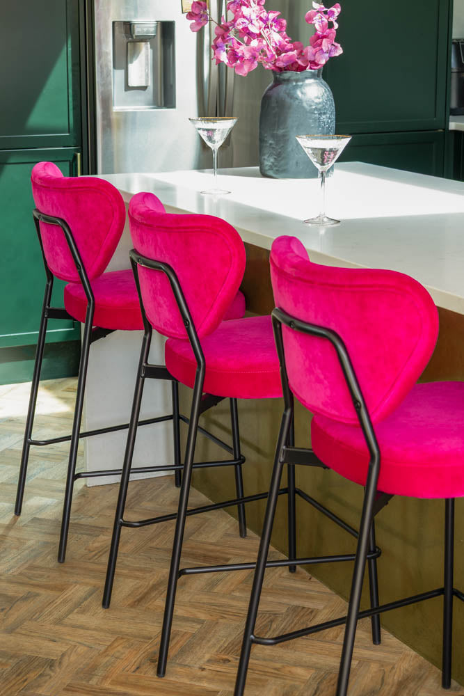 Set Of 2 Bar Stools In Harry's Hot Pink