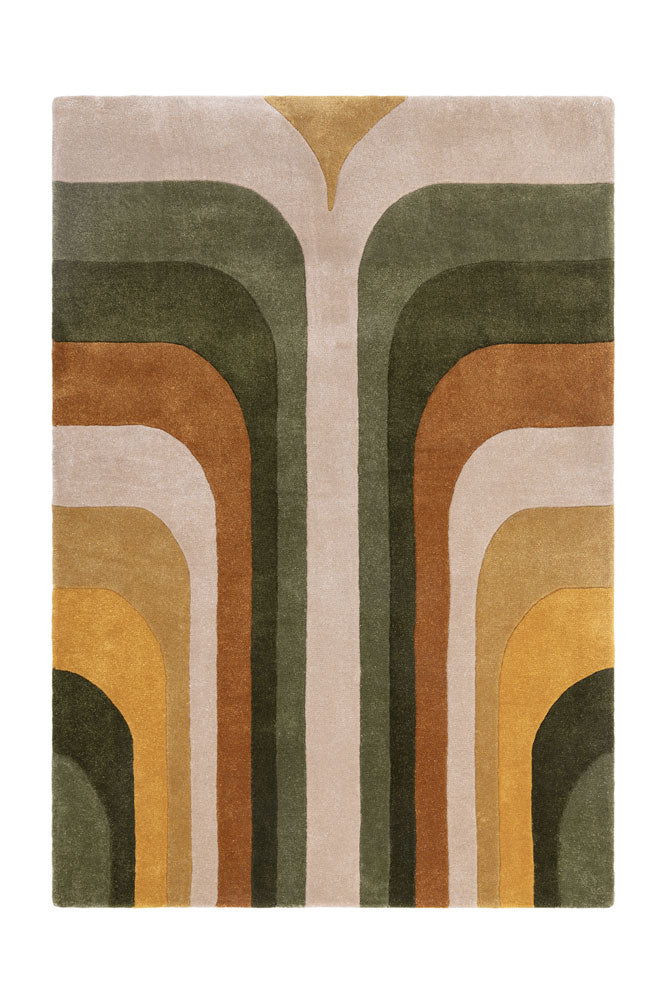 The Romy Retro Rug in Green - Available in 3 Sizes