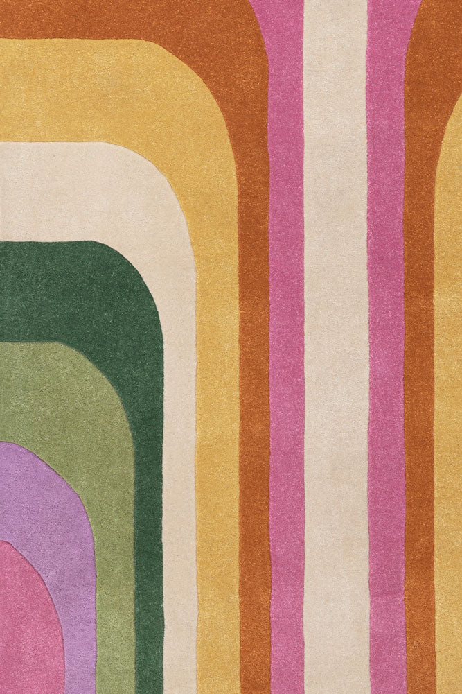 The Romy Retro Rug in Pink - Available in 3 Sizes