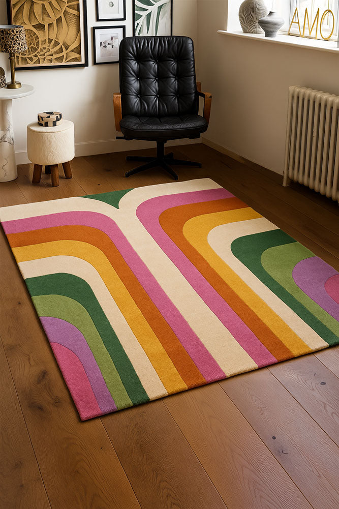 The Romy Retro Rug in Pink - Available in 3 Sizes