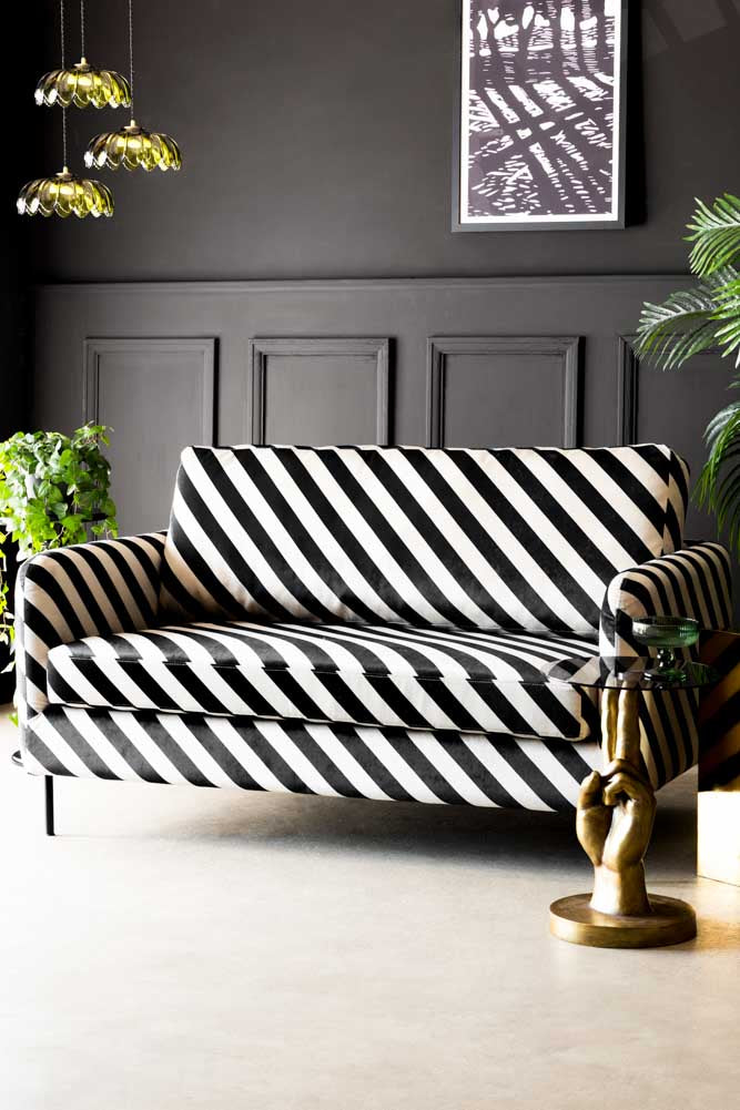 The Edie 2 Seater Sofa in Studio Stripe Velvet
