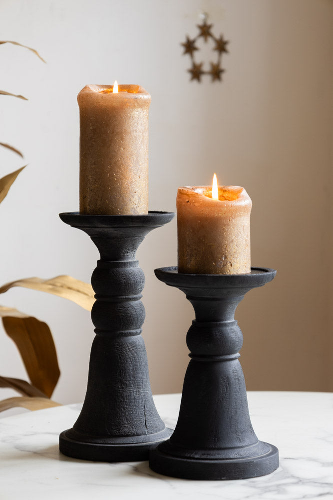 Traditional Black Candle Holder - Tall