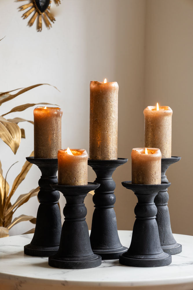 Traditional Black Candle Holder - Tall