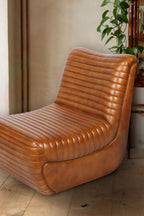 Traditional Brown Leather Occasional Chair