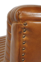 Traditional Brown Leather Occasional Chair