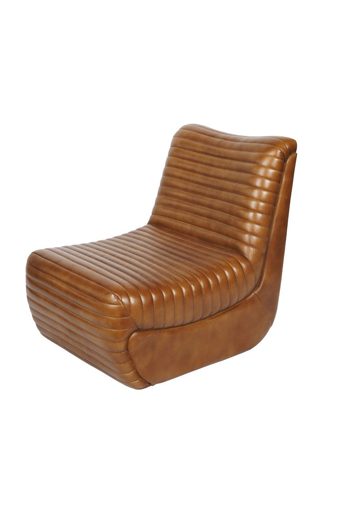 Traditional Brown Leather Occasional Chair