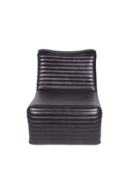 Traditional Charcoal Leather Occasional Chair