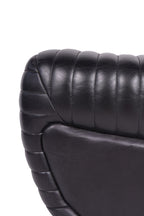 Traditional Charcoal Leather Occasional Chair
