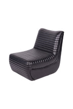 Traditional Charcoal Leather Occasional Chair
