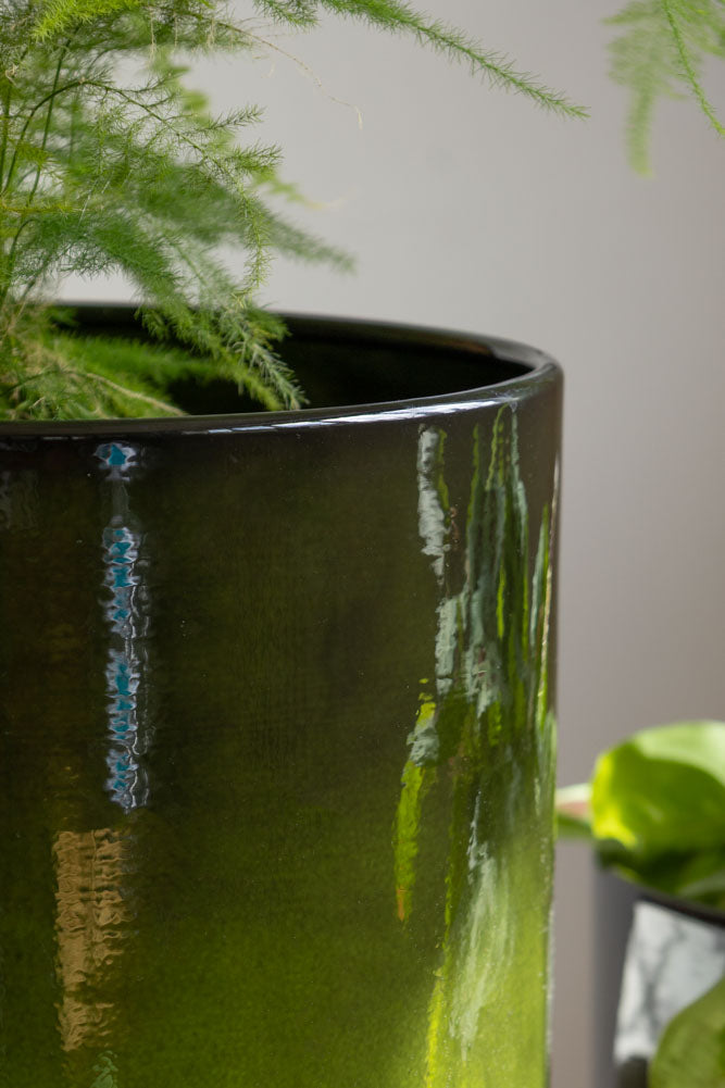 Vibrant Green Upcycled Steel Plant Pot - Available in 3 Sizes