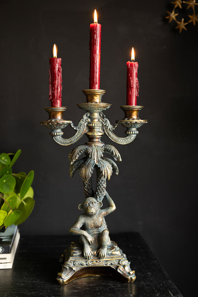 Vintage Gold Monkey Candelabra
