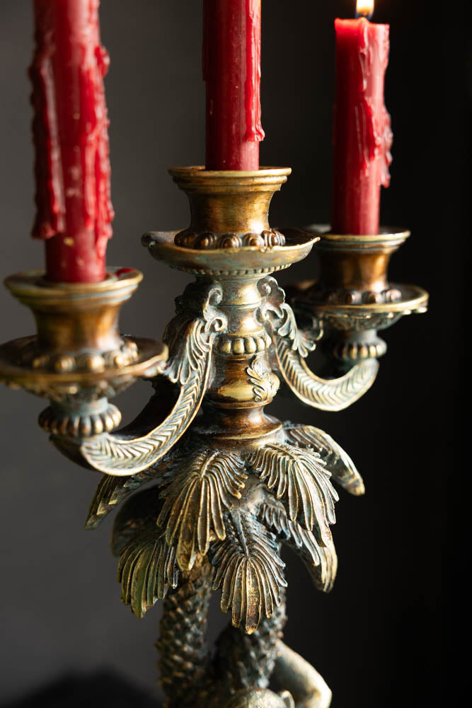 Vintage Gold Monkey Candelabra