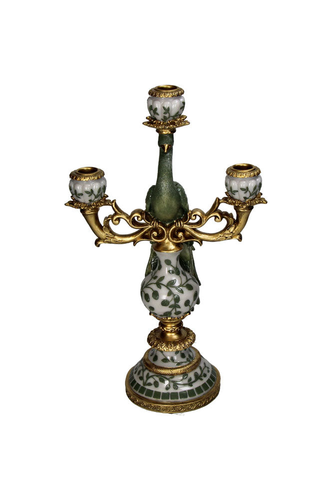 Vintage Gold Peacock Candlestick Holder