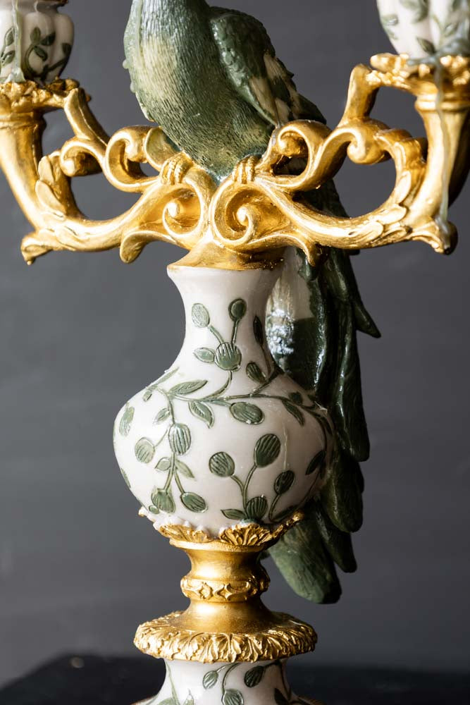 Vintage Gold Peacock Candlestick Holder