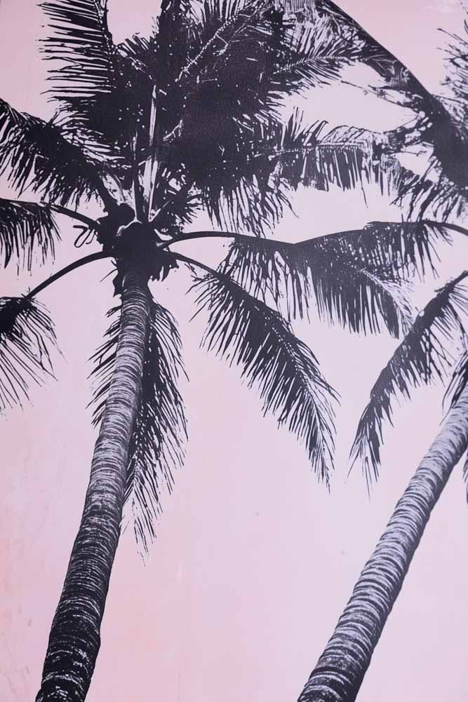 Vintage Pink Palms 50cm x 50cm Art Print - Available in 4 Options