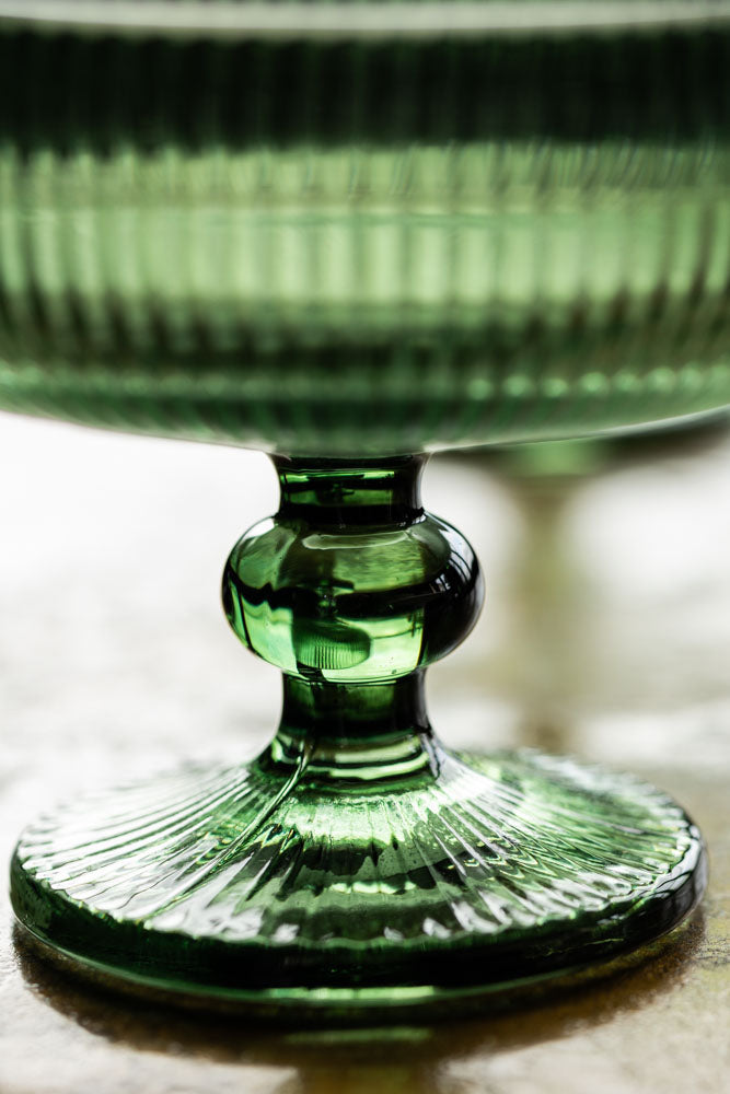 Vintage Style Champagne Glass - Green
