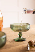 Vintage Style Champagne Glass - Green