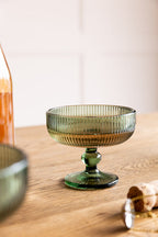 Vintage Style Champagne Glass - Green