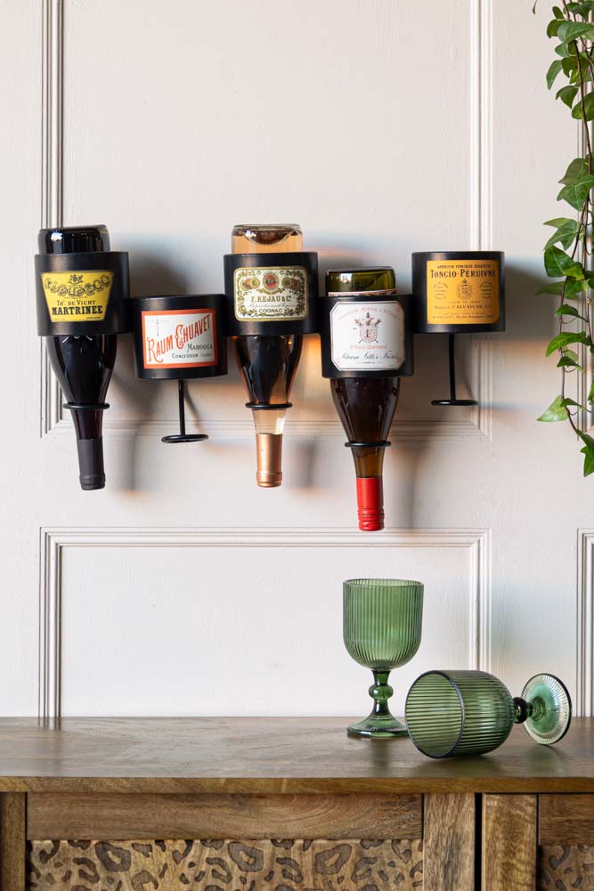 Vintage-Style French Wall-Mounted Bottle Holder