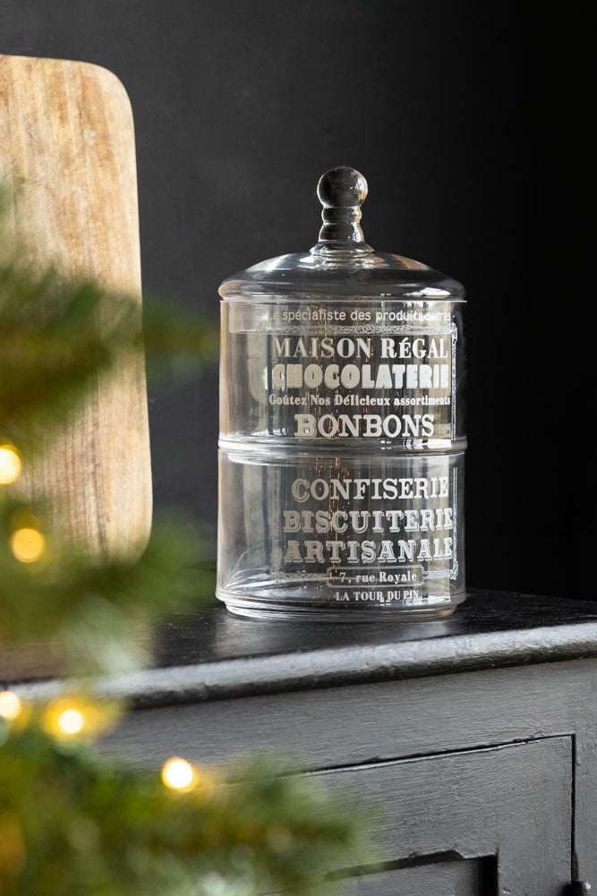 Vintage-Style Glass Storage Jar with Lid