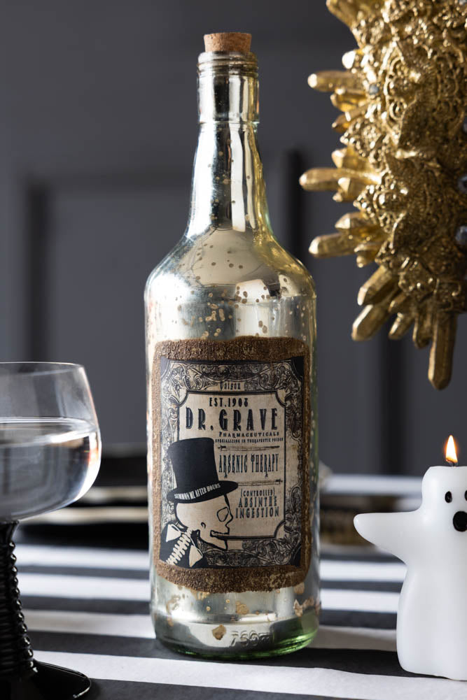 Vintage-Style Poison Ornamental Glass Bottle