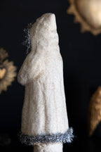 Vintage-Style Santa Ornament in Cream & Silver