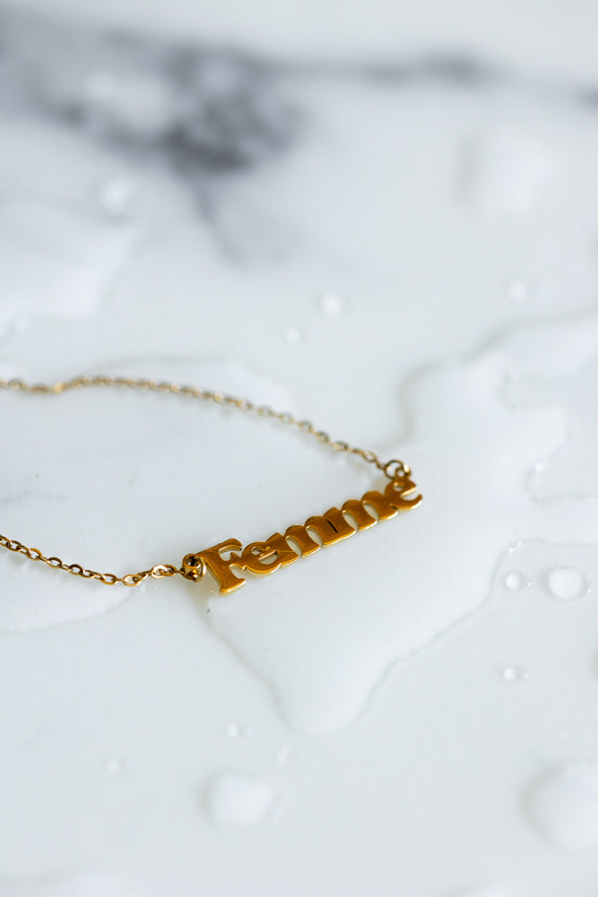 Waterproof Gold Femme Necklace