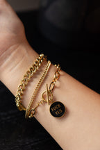 Waterproof Gold Fuck Yes Charm Bracelet