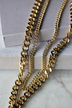 Waterproof Wink Face Gold Duo-Chain Necklace