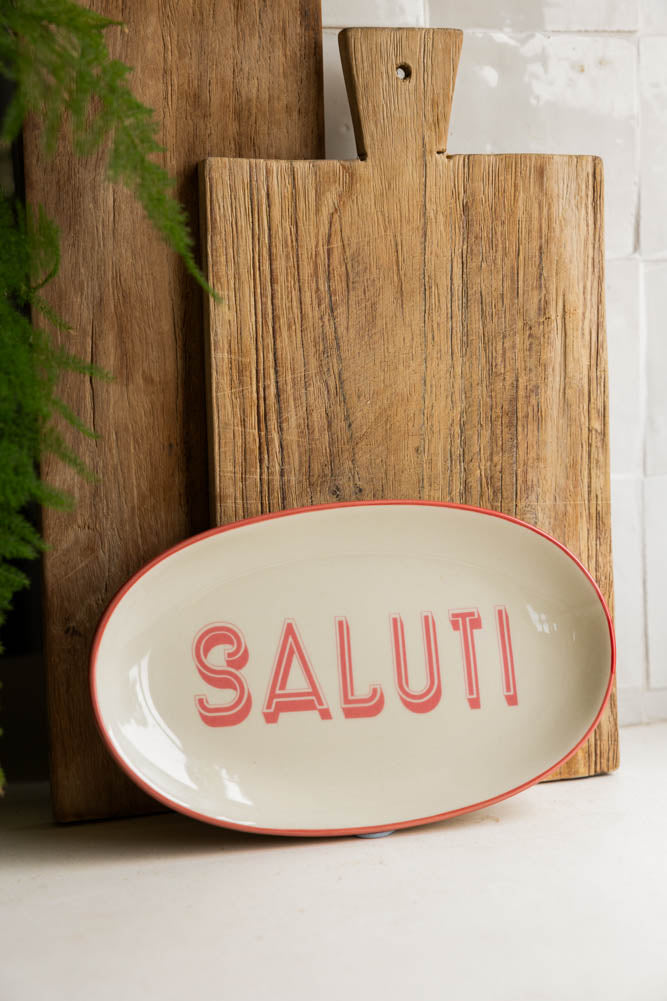 White Saluti Plate