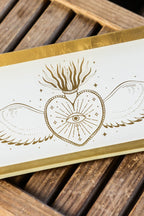 White & Gold Milagro Heart Trinket Tray
