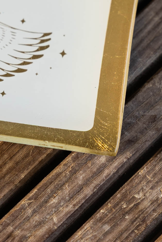 White & Gold Milagro Heart Trinket Tray