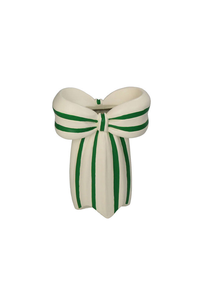 White & Green Beautiful Bow Bud Vase