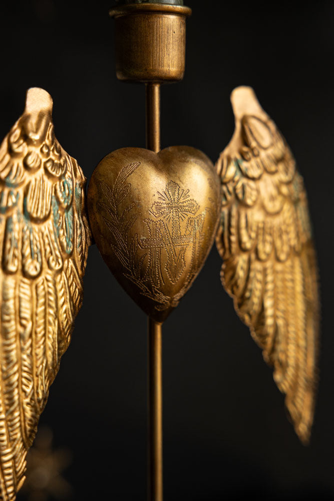 Winged Milagro Heart Candle Holder