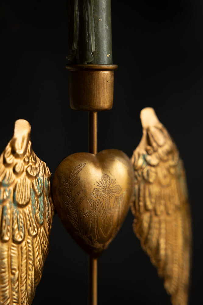 Winged Milagro Heart Candle Holder