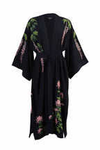 Wisteria & Chrysanthemums Black Kimono - Available in 2 Lengths