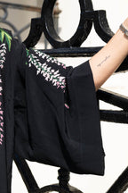 Wisteria & Chrysanthemums Black Kimono - Available in 2 Lengths