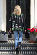 Wisteria & Chrysanthemums Black Kimono - Available in 2 Lengths