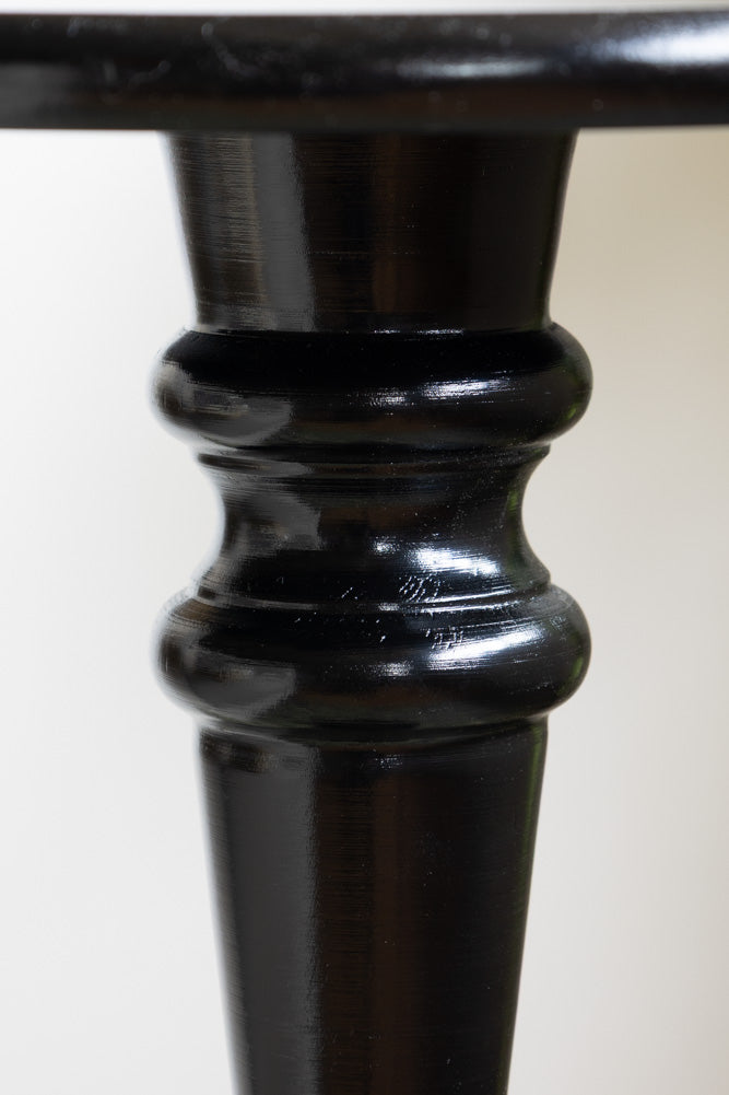 Wood Turned Black Side Table