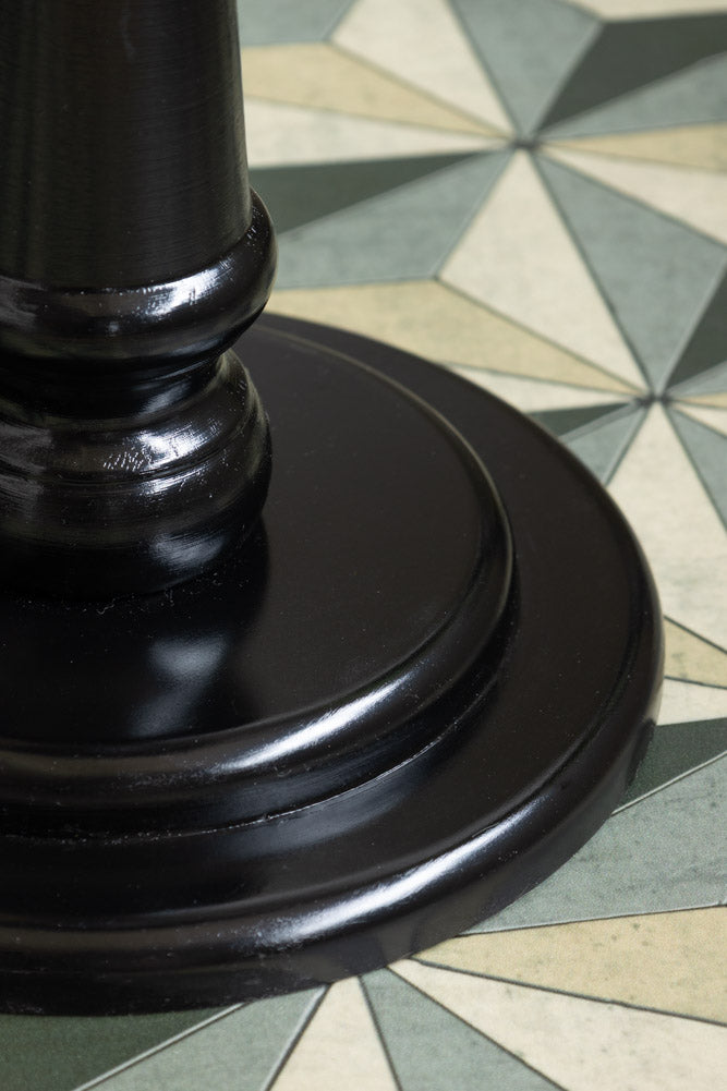 Wood Turned Black Side Table
