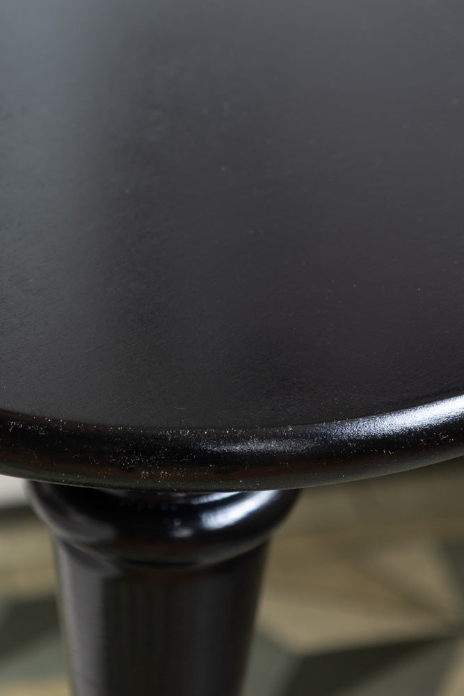 Wood Turned Black Side Table