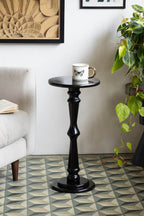 Wood Turned Black Side Table